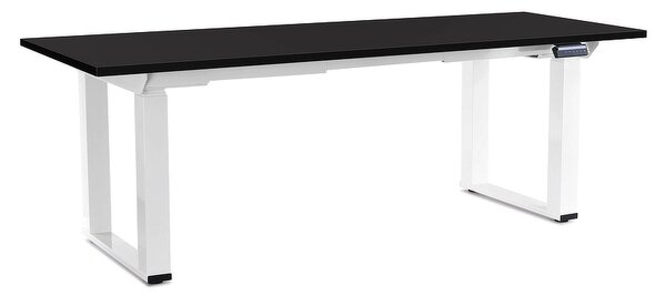 Masă înălțime reglabilă OfficeTech Strong 200 x 80 cm, picioare albe, negru