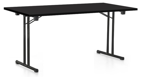 Masă plianta 160 x 80 cm, picioare negre, negru