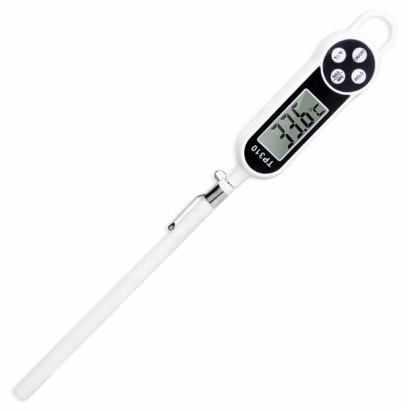 Termometru digital alimentar de insertie cu tija Pufo, afisaj LCD, 4 butoane si oprire automata, interval masurare -50° C - +300° C