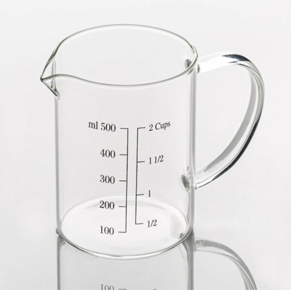 Cana gradata de masurare din sticla borosilicata, 500 ml, transparent