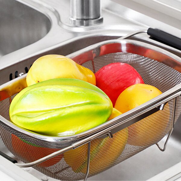 Strecuratoare extensibila din inox Pufo pentru chiuveta, 29 x 18 cm