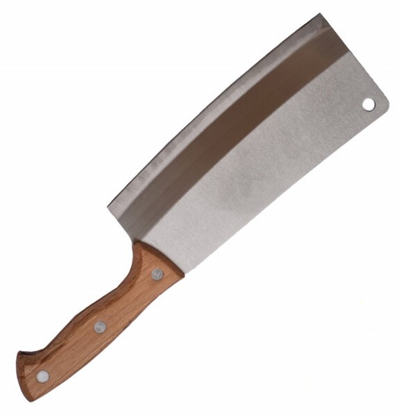 Satar de bucatarie din otel inoxidabil si maner din lemn, 37 cm