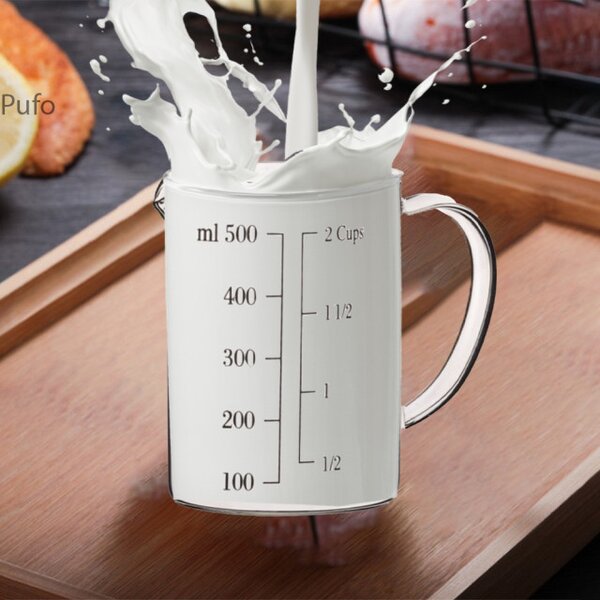 Cana gradata de masurare din sticla borosilicata, 500 ml, transparent