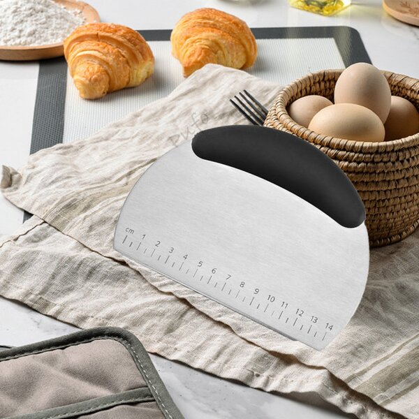 Racleta Pufo Cake pentru taiere aluat, decorare glazura, crema la torturi, metalica, 16 cm