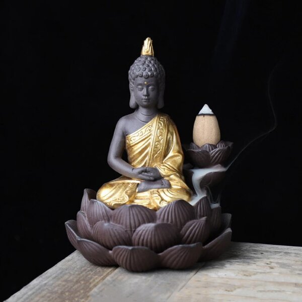 Suport ardere conuri parfumate Pufo Buddha, pentru aromaterapie, 13 cm- Suport pentru ardere conuri parfumate Pufo Buddha, 13 cm– ideal pentru aromaterapie si relaxare spirituala
