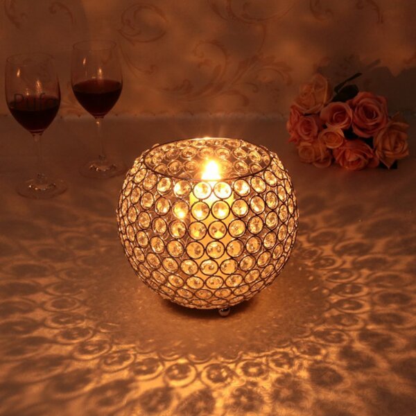 Suport elegant Pufo Brilliant pentru lumanare, flori, pensule de machiaj, metalic, auriu