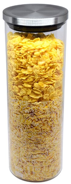 Recipient din sticla borosilicata Pufo pentru zahar, cafea, ceai sau condimente, cu capac ermetic, 1.9L