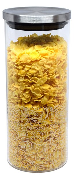 Recipient din sticla borosilicata Pufo pentru zahar, cafea, ceai sau condimente, cu capac ermetic, 1.4 L