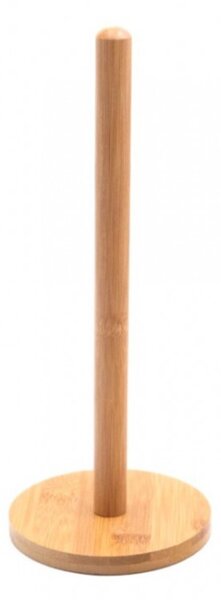 Suport Pufo Nature din lemn de bambus pentru rola hartie, prosoape de bucatarie, 30 cm, maro