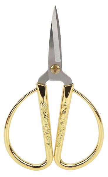 Foarfeca practica Pufo cu maner mare si confortabil pentru croitorie, broderie, birou sau gradina, otel, varf ascutit, 17 cm