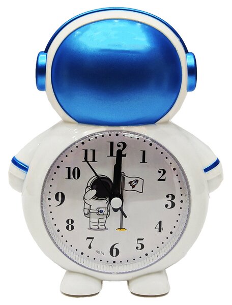 Ceas de masa desteptator pentru copii Pufo Astronaut, 15 cm, albastru