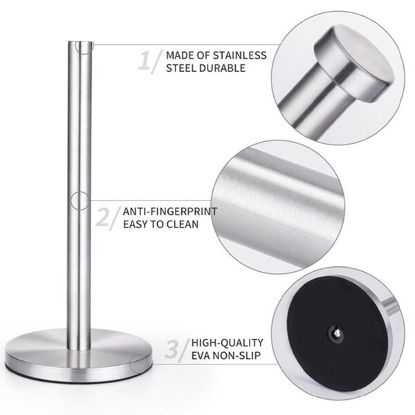 Suport metalic Pufo pentru rola hartie, prosoape de bucatarie, 33 cm