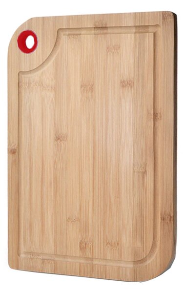 Tocator de bucatarie universal Pufo din lemn de bambus, cu orifiu de agatare, 30 x 20 cm, maro