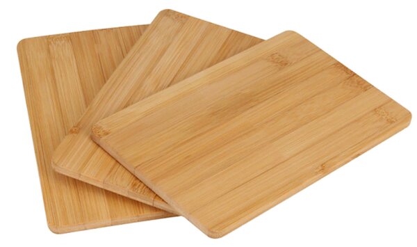 Set 3 tocatoare Pufo de bucatarie universale din lemn de bambus, maro, 23 x 17 cm