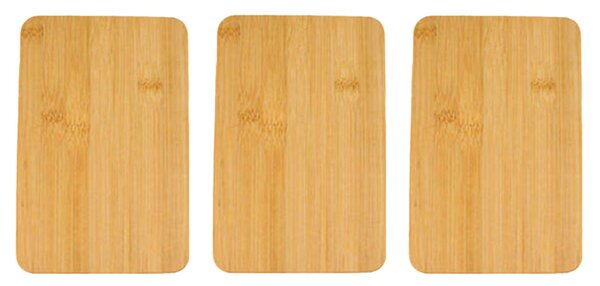 Set 3 tocatoare Pufo de bucatarie universale din lemn de bambus, maro, 23 x 17 cm