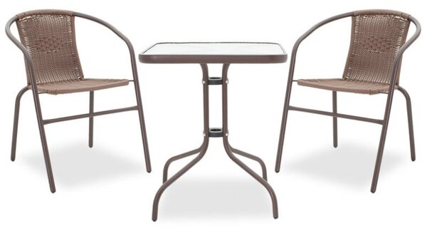 Set Masa si Scaune Gradina Obbi-Watson 3 Piese Maro