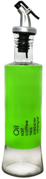 Recipient Pufo Savor din sticla pentru ulei si otet, 300 ml, verde