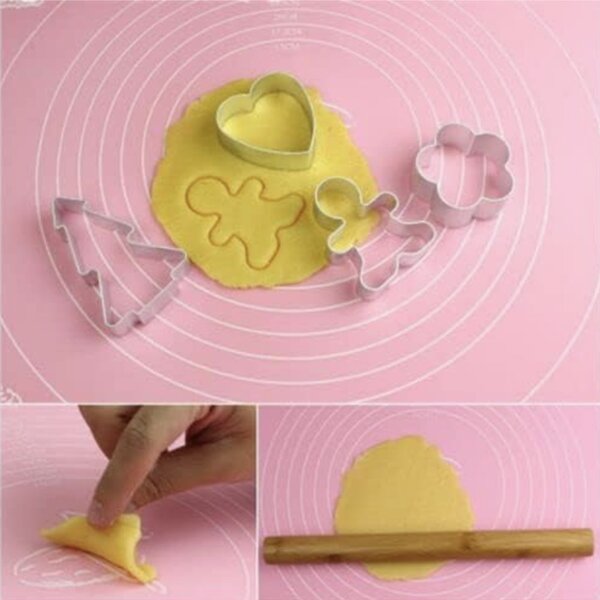 Plansa modelatoare din silicon Pufo Paste pentru masurat, rulat sau framantat aluat de patiserie, cofetarie, brutarie, 69 x 49 cm, roz