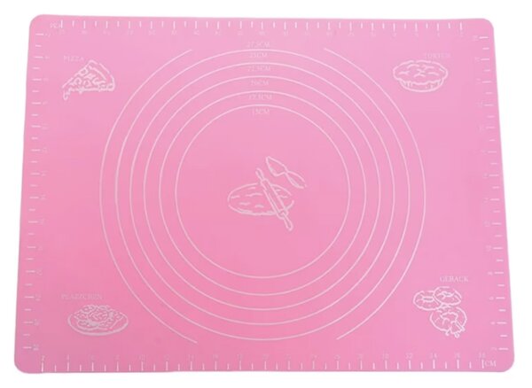 Plansa modelatoare din silicon Pufo pentru masurat, rulat sau framantat aluat de patiserie, cofetarie, brutarie, 50 x 40 cm, roz