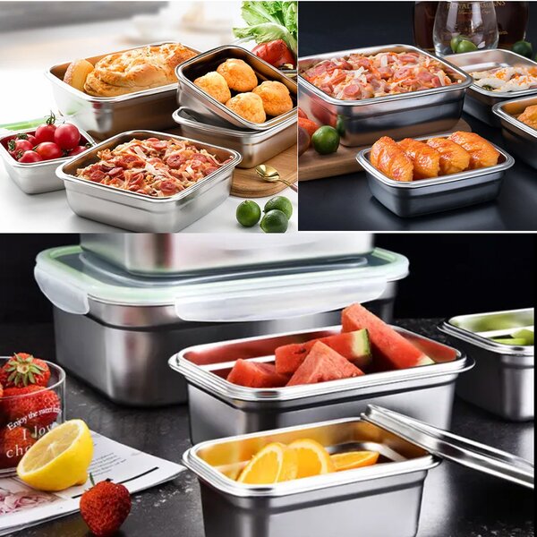 Tava gastronorm Pufo din inox cu capac etans pentru depozitare alimente, ideal pentru catering, restaurante, fast food, capacitate 5 L
