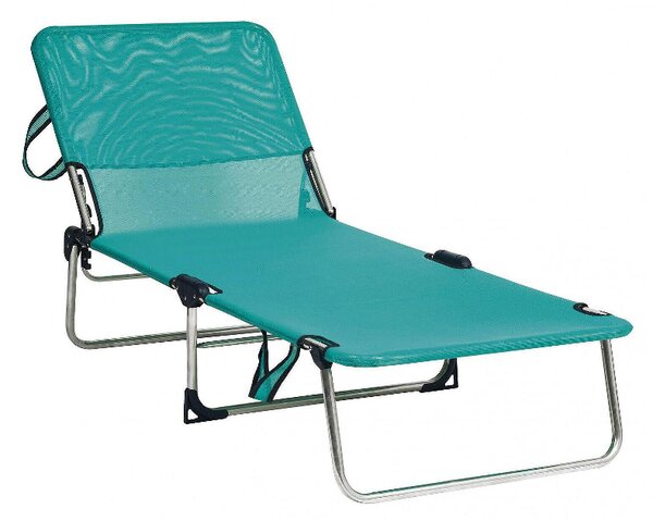 Sezlong pliabil plaja Alco, structura aluminiu, turcoaz, 191 x 67 x 30 cm
