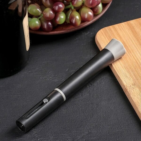 Tirbuson practic Pufo pentru sticle de vin cu presiune de aer, desfacator modern, 19 cm, negru