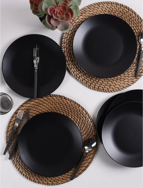 Farfurii din ceramică negru mat 6 buc. ø 25 cm – Hermia