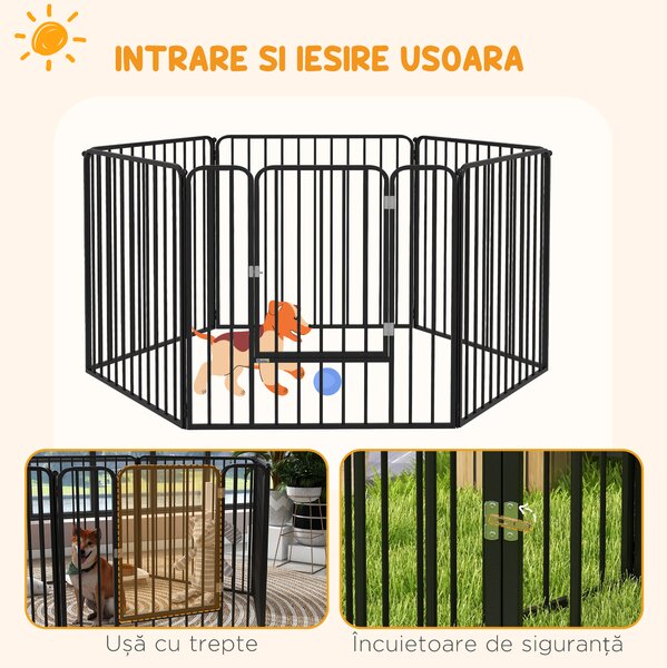 PawHut Tarc de Joaca Rezistent pentru Caini din 6 Panouri pentru Animale de Companie Interior Exterior | Aosom Romania