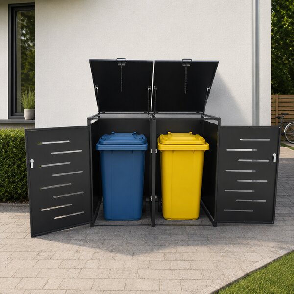 Furnigo Adăpost pentru coșuri de gunoi Arel 132x80x116 cm - antracit