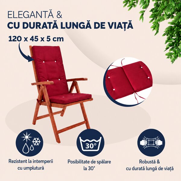 Deuba 6 x pernă Velus 120x45x5 cm - roșu