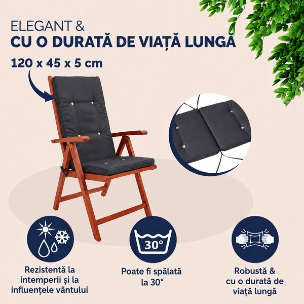 Deuba 6 x pernă Velus 120x45x5 cm - antracit