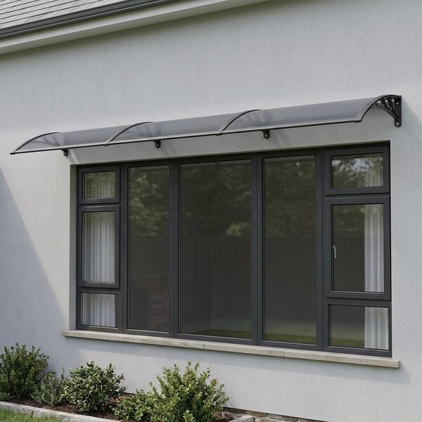 Copertină PREMIUM 300x80 cm, placă 6 mm dintr-o bucată – Negru/Antracit