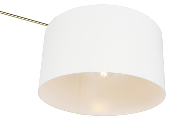Lampa de podea moderna aurie cu abajur alb 50 cm reglabil - Editor