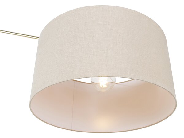 Lampă de podea aurie cu abajur maro deschis 50 cm reglabil - Editor