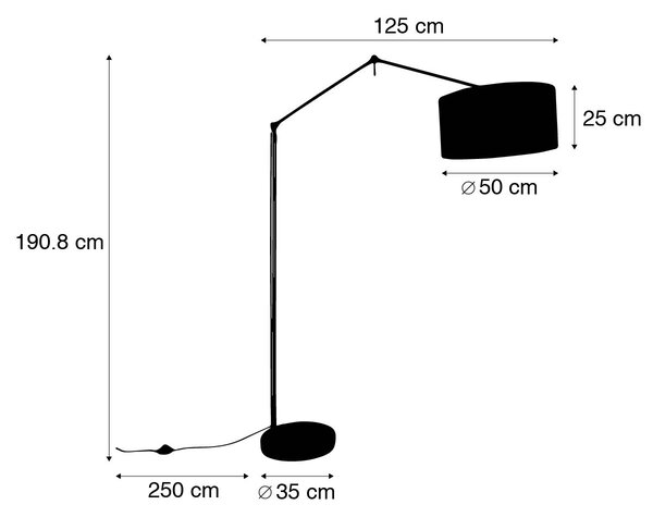 Lampa de podea moderna aurie cu abajur alb 50 cm reglabil - Editor