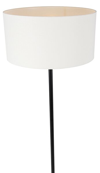 Lampă de podea neagră cu abajur alb 50 cm - Simplo