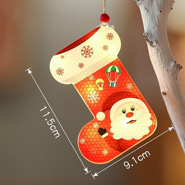Decoratiune luminoasa LED, cizma Mos Craciun, alb cald, 11.5 cm, IP20