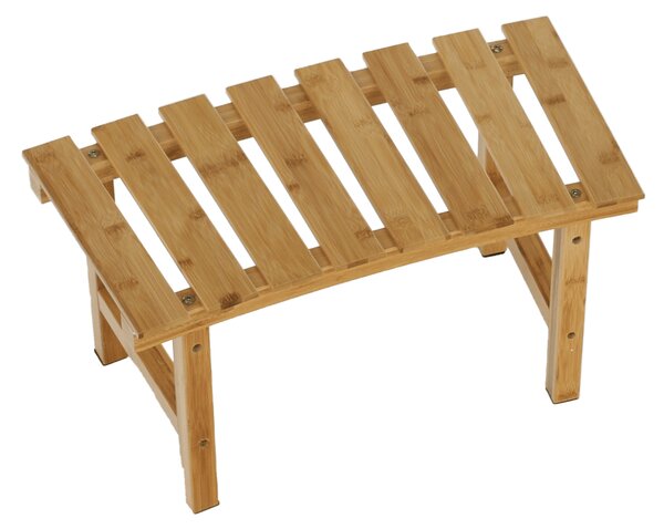 KONDELA Măsuţă auxiliară pentru jacuzzi în formă arcuită, bambus natural, VIREO TYP 3