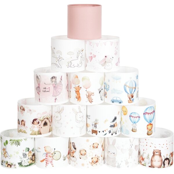BRILAGI - Abajur universal BOBO E27 diam. 15 cm alb/iepurași