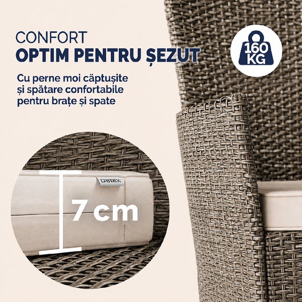 Deuba Set de grădină din ratan Berlin 1+6 - bej/crem
