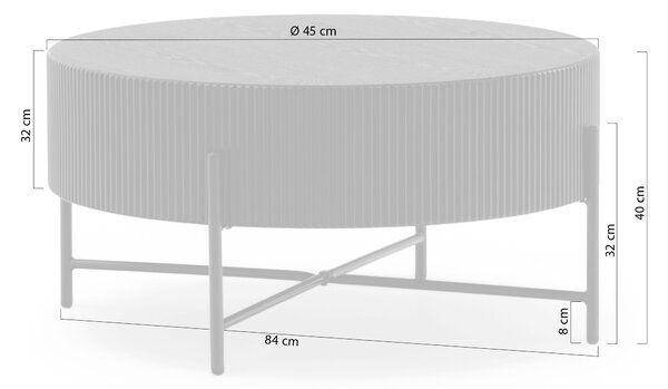 Măsuță de cafea pentru living Corbi 80 cm - nuc închis / negru mat