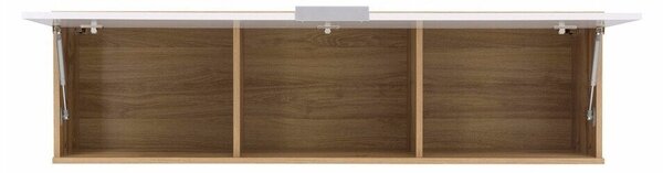 Dulap de perete Tivetra 110, Alb lucios, Stejar Wotan, PAL laminat, 37x135x31cm, 19 kg
