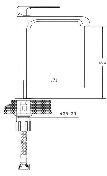 Baterie inalta pentru lavoar ST2012-1, Cromata