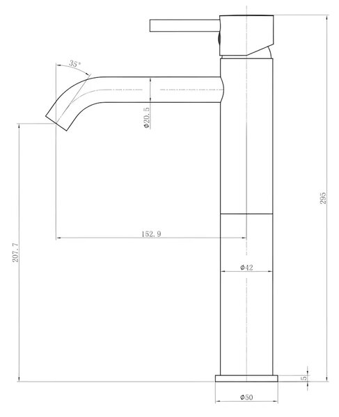 Baterie inalta pentru lavoar ST2512-1GL, Material Alama, Finisaj Auriu Antichizat, Cartus ceramic