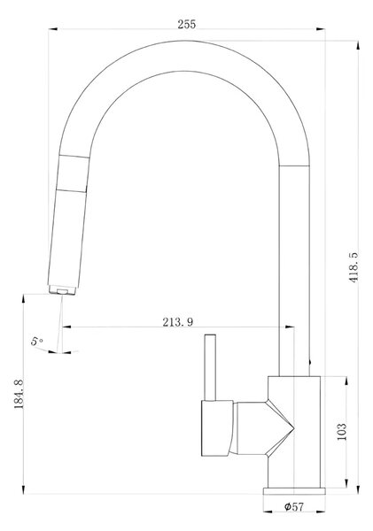 Baterie bucatarie ST2557, Pipa Pivotanta, Monocomanda, Material Alama, Finisaj Cromat