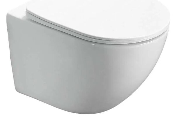 Vas WC Suspendat Rimless Ventura Lil, 37x49 cm, Capac Soft-Close Inclus, Alb