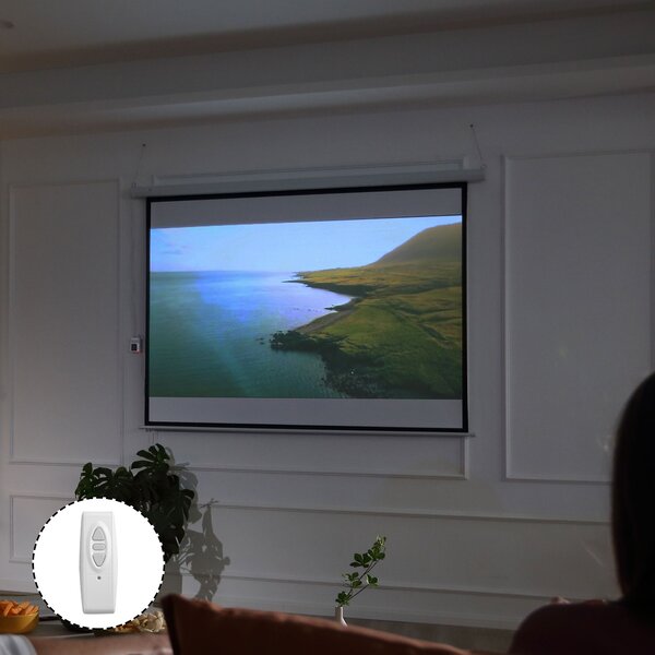 HOMCOM Ecran Proiecție Motorizat 100 Inch, Ideal pentru Home Cinema, Fabricat din Plasă, Plastic, Metal, 203x152 cm, Design Modern | Aosom Romania