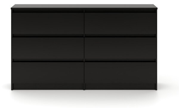Comodă SIMPLE 120 cm 6 sertare negru
