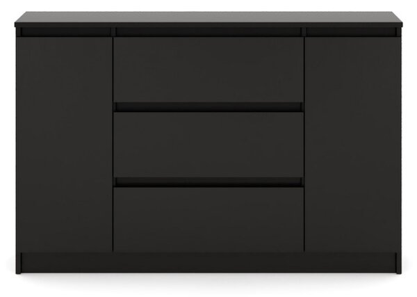 Comodă SIMPLE 120 cm 2 uși 3 sertare negru