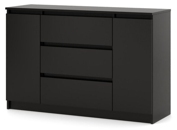 Comodă SIMPLE 120 cm 2 uși 3 sertare negru
